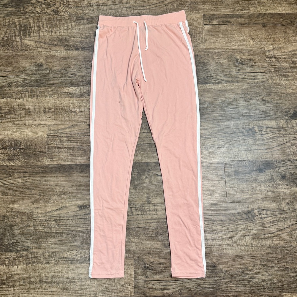 Fashion Nova Pink Leggings with White Trim